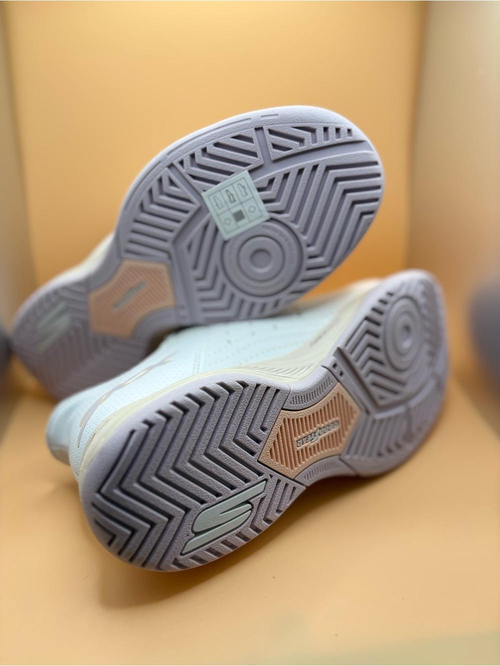 Skechers White Sneakers with Pink & Mint Accents